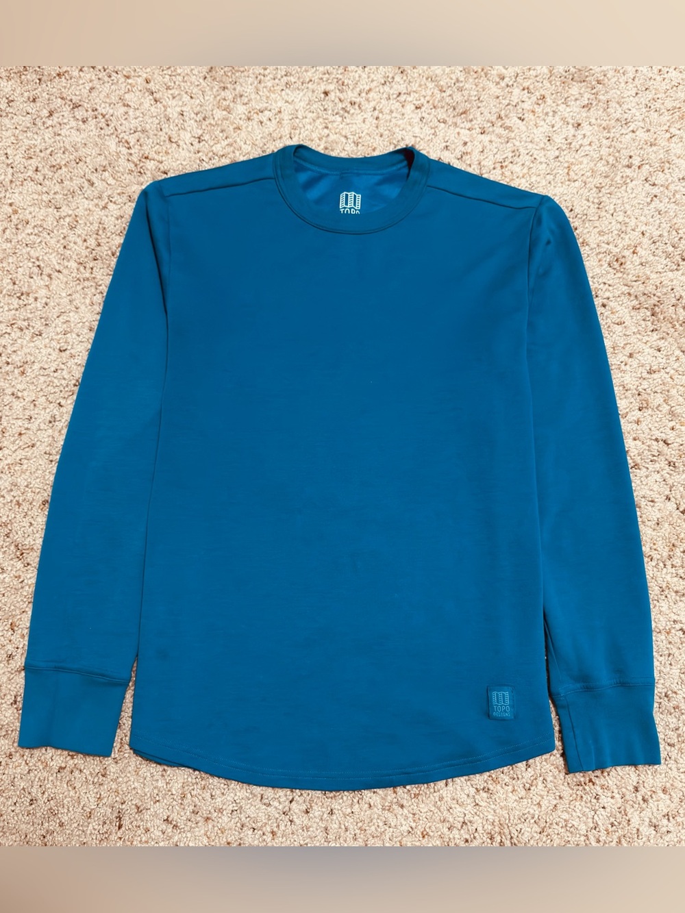 Topo Designs Men's Long Sleeve Tee Shirt Teal Blue